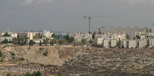 Illegal Israeli settlements or colonies on the high ground of Bethlehem