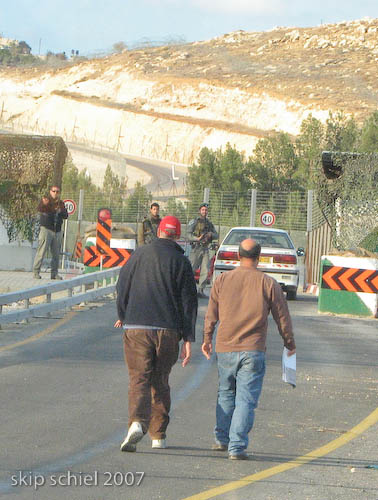 Rick and guide approach checkpoint to request permission to pass