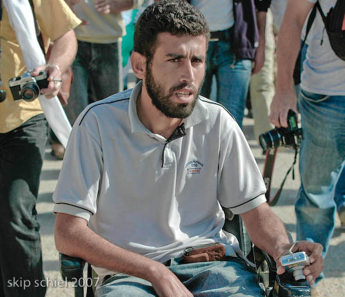 Ronny, shot in the back by soldiers and partially paralysed