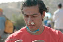Alcohol soaked cotton to lessen tear gas effects