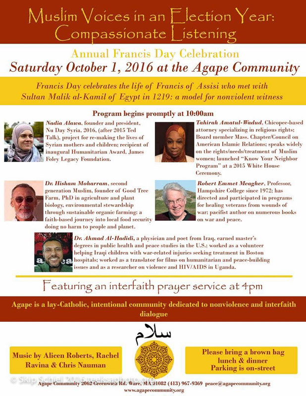 Agape-Francis Day-Muslim Voices_Agape flyer 2016 Muslim Voices